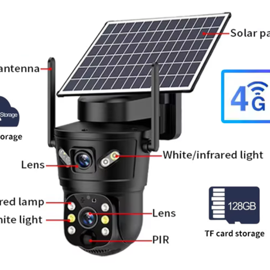 6MP 4G solar pir human tracking app V380 pro ptz camera